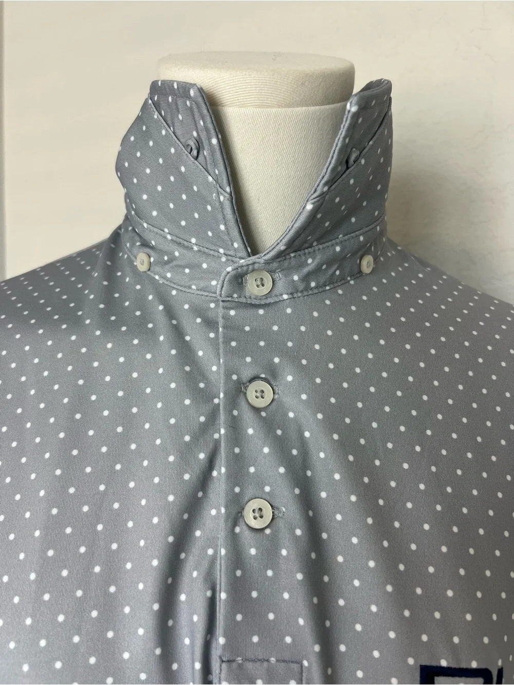Ralph Lauren RLX Golf Polo Shirt Men S Gray Polka Dot Performance Wicking